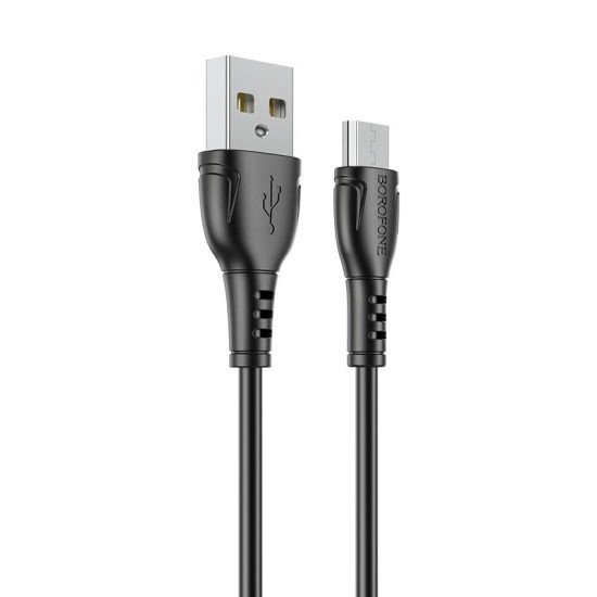 Καλώδιο σύνδεσης Borofone BX51 Triumph USB σε Micro-USB 2.4A 1μ Μαύρο