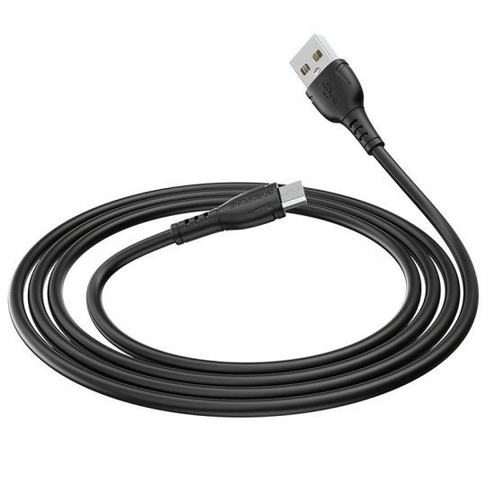 Καλώδιο σύνδεσης Borofone BX51 Triumph USB σε Micro-USB 2.4A 1μ Μαύρο