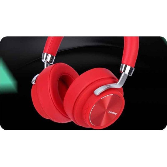 Wireless Ακουστικά Stereo Lenovo HD800 V5.0 με Μικρόφωνο, AUX, Πλήκτρα Ελέγχου & Χρόνο Αναπαραγωγής 300 ώρες Κόκκινο