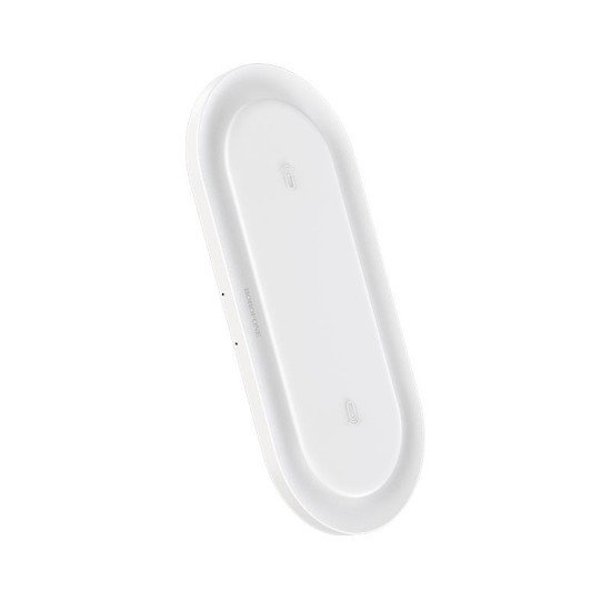 Wireless Charger Borofone BQ7 Prominent Διπλή Φόρτιση Συνολικής Ισχύς 18W για Qi Συσκευές Λευκό