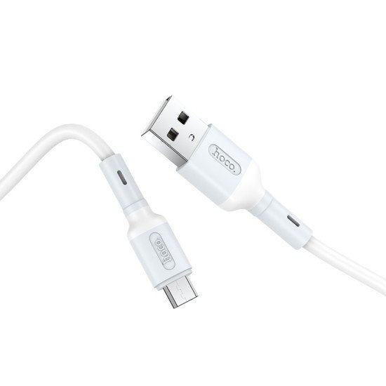 Καλώδιο Σύνδεσης Hoco X65 Prime USB σε Micro USB για Γρήγορη Φόρτιση και Μεταφορά Δεδομένων 2.4A Λευκό 1m