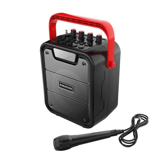 Φορητό Ηχείο Wireless Borofone BP7 Cool Karaoke Μαύρο V5.0 10W, 4800mAh, USB & AUX θύρα και Micro SD με Ενσύρματο Μικρόφωνο