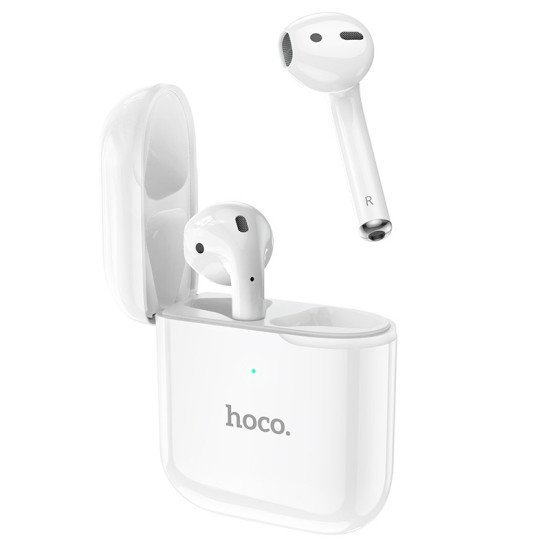 Wireless Hands Free Hoco EW06 V5.0 Λευκά με Πλήκτρο Αφής Εναλλαγή Master/Slave και Συμβατότητα με Siri/Google Assistant