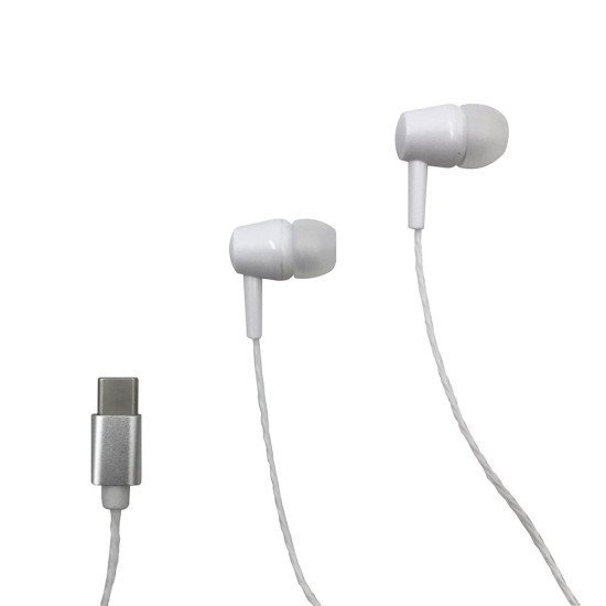 Hands Free Media-Tech MT3600  Magicsound Earphones Stereo USB-C Λευκό με Μικρόφωνο και Πλήκτρο Λειτουργίας 1,2μ