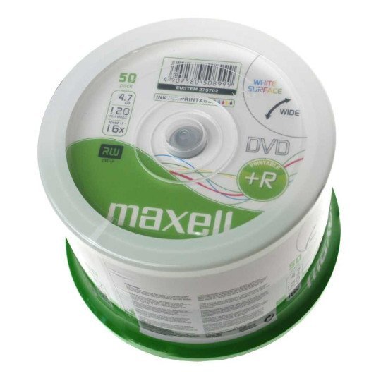 DVD+R Maxell 16X SP50 για Καταγραφή 120min / 4.7GB  Εκτυπώσιμα Συσκευασία 50 τμχ