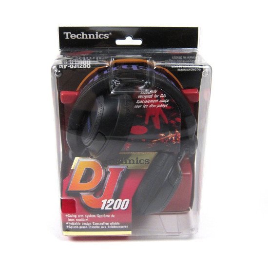 Ακουστικά DJ Technics RP-DJ1200E-K 3.5mm/Αντάπτορα 6.3 mm  με Σπαστό Βραχίονα 41mm 32 Ohm, 106db  Μαύρο 2m