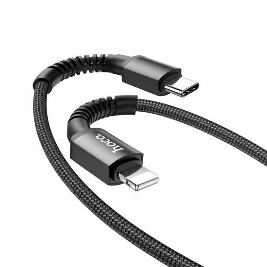 Καλώδιο σύνδεσης Hoco X71 Especial PD 20W 3A USB-C σε Lightning  με Εύκαμπτο Βύσμα και Braided  Καλώδιο Μαύρα 1m