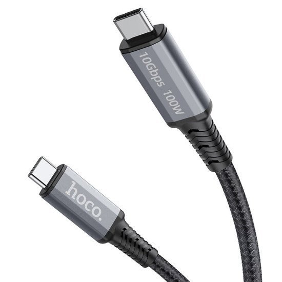 Καλώδιο σύνδεσης Hoco US01 USB3.1 GEN2 10Gbps 100W Super-Speed USB-C σε USB-C 3.0A  1,8m Μαύρο