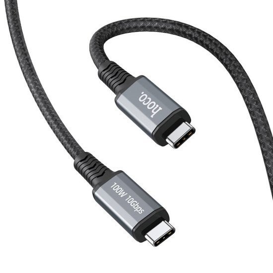 Καλώδιο σύνδεσης Hoco US01 USB3.1 GEN2 10Gbps 100W Super-Speed USB-C σε USB-C 3.0A  1,8m Μαύρο