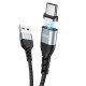 Καλώδιο σύνδεσης Hoco U96 Traveller Magnetic USB σε USB-C 3A με Μαγνητικό Αποσπώμενο Βύσμα Μεταλλικό Μαύρο 1.2m