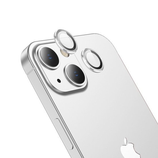 Προστασία Κάμερας Hoco 3D Metal για Apple iPhone 13 Mini/ iPhone 13  Ασημί