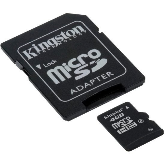 Κάρτα Μνήμης Kingston MicroSDHC 4GB Class 4 με SD Αντάπτορα SDC4/4GB Bulk