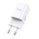 Φορτιστής Ταξιδίου Hoco N13 Bright Fast Charge PD30W, QC3.0 USB-C 30W USB-A 18W 5V/3A Λευκό