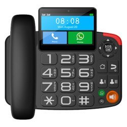 Σταθερό GSM Τηλέφωνο Maxcom MM42D 4G με Λειτουργία Κινητού Τηλεφώνου, Πλήκτρο SOS, Android 6.0 Μαύρο