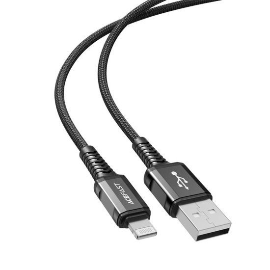 Καλώδιο σύνδεσης Acefast C1-02 USB-A σε Lightning Braided 2.4A Apple Certified MFI 1.2m Μαύρο