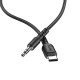 Καλώδιο σύνδεσης Ήχου Hoco UPA17 Braided USB-C σε 3.5mm Αρσενικό 1m Μαύρο