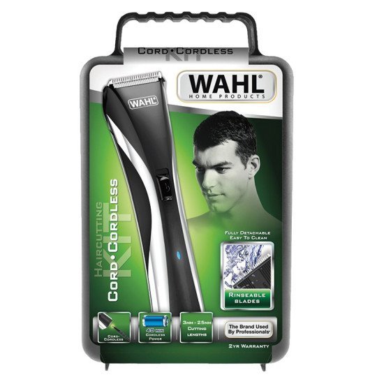 Επαναφορτιζόμενη Κουρευτική Μηχανή για Μαλλιά και Γένια Wahl Led Hair Clipper 09698-1016 με 8 εξαρτήματα κοπής 3-25mm