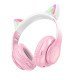 Wireless Ακουστικά Stereo Hoco W42 Cat Ears 400mAh Micro SD και AUX Cherry Blossom